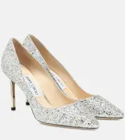[Jimmy Choo] Jimmy Choo Romy 85 glitter pumps AU 4 silver