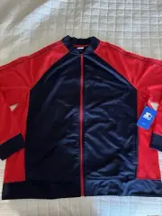 Starter Track Jacket Full Zip With Pockets Colorblock Navy/Red 2XL XXL