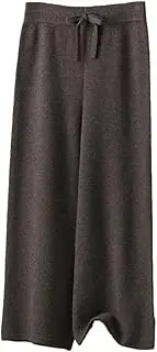 [Generic] Women's 100 Percent Wool Wide Leg Pants High Waist Drawstring Straight Leg Pants Baggy Lounge Jagger Sweatpants