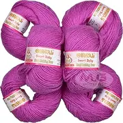 Oswal 100% Acrylic Wool Red (16 pc) Baby Soft 4 ply Wool Ball Hand Knitting Wool/Art Craft Soft Fingering Crochet Hook Yarn, Needle Knitting Yarn Thread Dye L