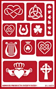 Celtics Design Lucky Clover Harp Ring Glass Etching Stencil Reusable Armour Etch
