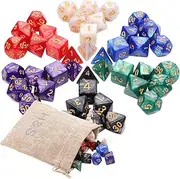 H&S 42pcs DND Dice 6 Sets Dungeons and Dragons Dice Set 7 Sided Polyhedral D&D RPG MTG Table Game