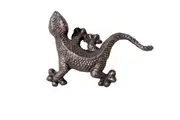 Mr Geclo Cast Iron Gecko Lizard for Wall Tree Fence Antique Rust Figurine Statue