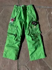 Paul Frank Girls Youth Snowpants Size M ~ Green ~ Embroidered Monkey Extendable