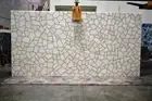Marble Resin Dining Table Top White Quartz with Golden Foil Restaurant Table