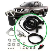 SAAS Oil Catch Can Kit - Suits Navara D40 2.5L 2005 - 2015, Black, ST4105-1014