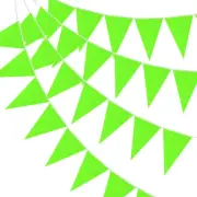 60 Pcs Pennant Banners Flags 100ft String Hanging Triangle Bunting Green