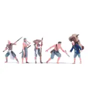 Resin 1/64 Primitive Man 5pcs Scene Props Mini Diorama Miniature Figure Toys