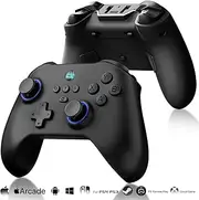 Wireless Gaming Controller for iPhone 15/14,Android/PC/Switch/PS3/PS4 Gamepad Joystick with Turbo, Streaming on PS4/Xbox/PC,Hall Trigger, 6-Axis Gyro Sensor, Steam Deck Gamepad with Phone Holder Black