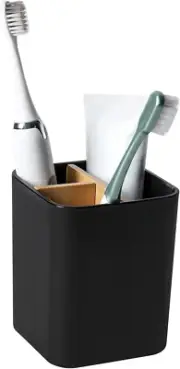 Bamboo Toothbrush Holder Bathrooms, 3 Slots Toothbrush and Toothpaste Holder Bat