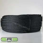 14MM X 100MTRS STUNNING BLACK POLYESTER MOORING ROPE