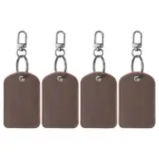 Leather Key Fob, 4Pcs Genuine Leather Key Fobs DIY Keychain Holder, Brown