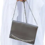 NWT BCBG MAXAZRIA LOGO CHAIN STRAP CLUTCH / WRISTLET/ SHOULDER BAG