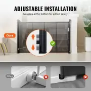 Retractable Mesh Gate for Kids & Pets, Extends to 1.5 Meters, 2.3 kg, Black