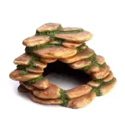 Resin Reptile Hide Basking Rock Platform Aquarium Cave Amphibian Decoration