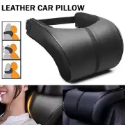 Car-Seat Head Neck Rest Support Cushion HeadRest Pillow Soft Leather Black