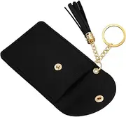 [GALPADA] Small PU Leather Keychain Card Holder with Tassel Compact Purse for Credit Cards Id Elegant Design for Handbags Tote Bags and Backpacks