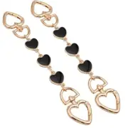 Bag Extender Chain Purse Strap Extenders for Handbags Purse 2PCS-Black Heart