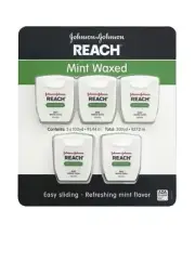 Reach mint waxed floss 5 pack 100Yd