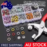400x Metal Sewing Buttons Press Stud Snap Fastener Kit Pliers Snap On DIY OZ