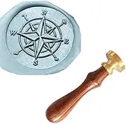 MDLG Custom Vintage Compass Star Orientation Personalised Picture Letter Logo Wedding Invitation Wax Seal Stamp Rosewood Handle Set