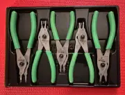 SNAP ON Tools USA NEW GREEN 5pc Quick Release Snap Ring Pliers SET SRPCR105G