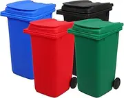 Mini Garbage Trash Pen Holder for Desk 4pcs Tiny Recycle Bin Pencil Holder Garbage Trucks Trash Cans Toys Mini Curbside Vehicle Garbage Bin for Pencils Pens