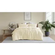 Ardor Boudoir Double Frankie Stripe Bed Quilt Cover w/ Pillowcase Set Yellow
