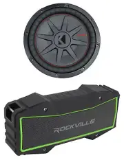 KICKER 48CWRT124 CompRT 1000w Shallow 12" Car Subwoofer Sub+Bluetooth Speaker