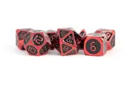 MDG: Metal Enamel Dice - Red with Black Enamel