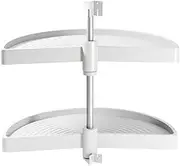 Emuca - Swivel Fitting with Shelf Base for Kitchen Corner Cabinet, Rotating Fitting semi-Circle of Diameter 750 mm for Corner Cabinet with Width 900 mm, White