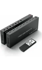 7 Way HDMI Switch 4k@60Hz HDMI Switcher 7 in 1 Out HDCP 2.0 Manual HDMI 2.0 Hub