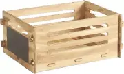 Wooden Record Crate Rustic Box for Home Office Storage Cube Record Organizer