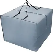 Patio Cushion Storage Bag, Waterproof Patio Furniture Storage Bag with Zipper and Handle, Large Oxford Outdoor Storage Cover Square for Seat Pillow Christmas Tree 32 x 32 x24 Inches (Black)
