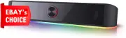 GS560 Adiemus RGB Desktop Soundbar 2.0 Channel Speaker USB Powered 3.5mm Black