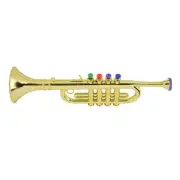 Kid Trumpet Golden Coated Plastic Children Preschool Music Toy Gift Wind Ins L2S