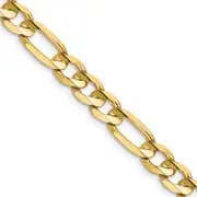 14K Yellow Gold 26 Inch 6.75mm Concave Open Figaro With Lobster Clasp Chain