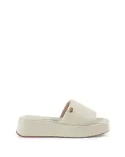 Dee Ocleppo Cloud Slide Leather Platform Sandal - Sandals - Cream -Size 36