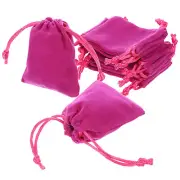 20 Pcs Velvet Drawstring Bag 2 x 3 Inch Jewelry Pouches Gift Bags, Rose Red