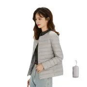 Nevenka Womens Down Jacket Packable Lightweight Two Wear Waterproof Coat-LightGrey