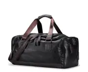 Men's PU Leather Gym Bag Sports Bags Duffel Travel Luggage Tote Handbag for Male Fitness Men Trip Carry ON Shoulder Bags