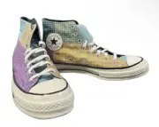 Converse Chuck 70 Hi Quad Ripstop 166317C Multicolor Purple Blue Mens 9.5 Unisex