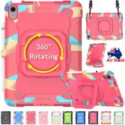 For iPad 10th Gen 10.9" 2022 Kids Shockproof Rotate Stand Case Cover With Strap