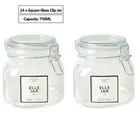 24x Square Glass Clip Jar 750ml Kitchen Food Pantry Storage Preserving Container