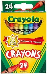 CRAYOLA 24 Pack Regular Crayons, Perfect for Art, Colouring and Drawing, Classic Crayola Colours, Preferred by Teachers, Child Safe and Nontoxic, 52-3024