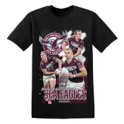 MENS NRL “MANLY SEA EAGLES” CUSTOM DESIGN GRAPHIC PRINT TEE - SIZES S-3XL