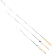 3-Piece Stainless Steel Grill Fork Set Sausage Tongs BBQ Forks for Grilling