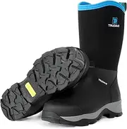[Trudave] Rubber Boots for Men With Steel Shank,Work mud Rain Boots, Mens Waterproof Hunting Boots for Farming, Gardening, Fishing,Size 6-13