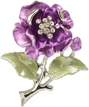 [SOESFOUFU] Brooch Pin Breast Pin Flower Pin Hat Brooch Flower Pattern Breastpin Women Brooch Flower Breastpin Miss Purple Camellia Flower Brooch