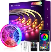 16ft/5M Led Strip Lights, Controller and Bluetooth APP Controlled Rope Lighti...